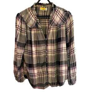Issa Plaid Blouse Michael Stars M -> Issa Plaid Blouse Michael Stars M